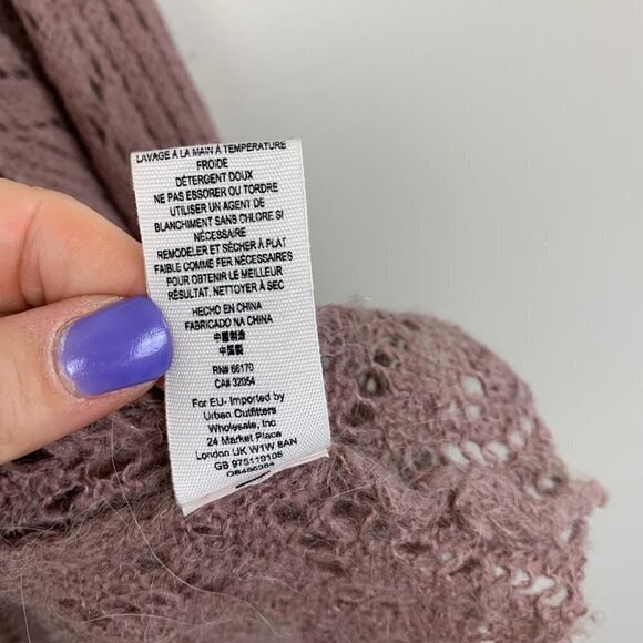 Free People Taupe Open Knit Lightweight Alpaca - Wool Blend Sweater - Small - Picture 4 of 8